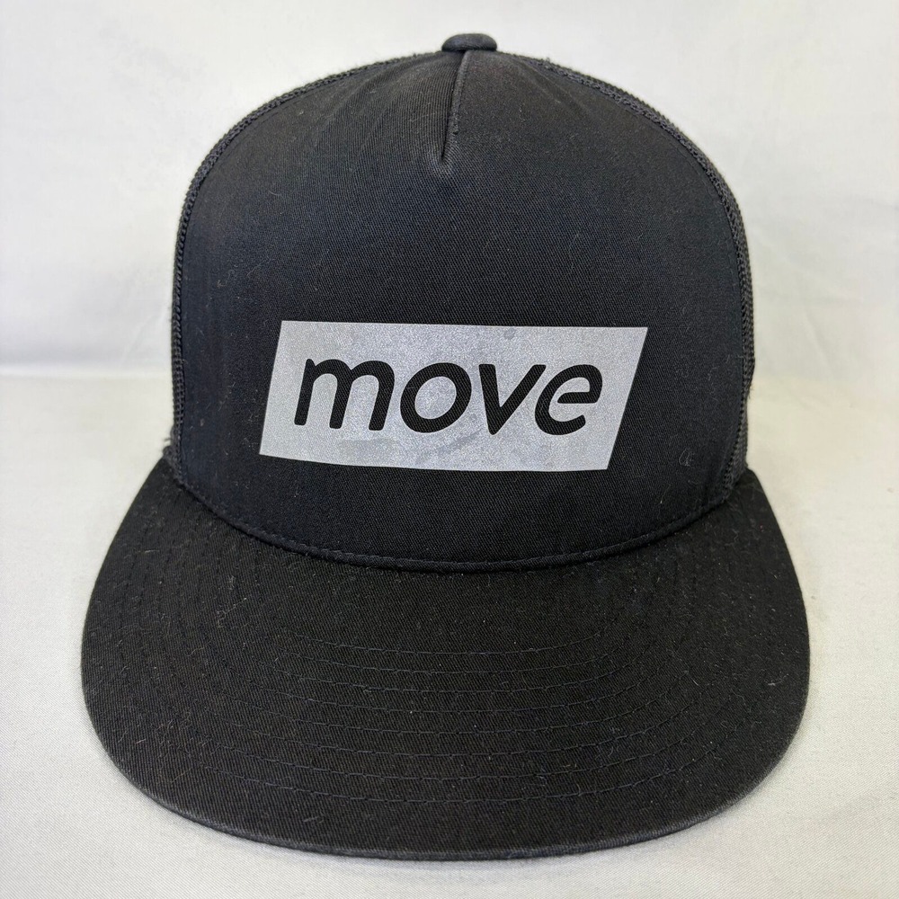 Yupoong Move Trucker Hat Men OSFA Black Mesh Snapback Cap Star Logo